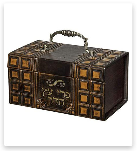 Art Judaica Leather Etrog Box
