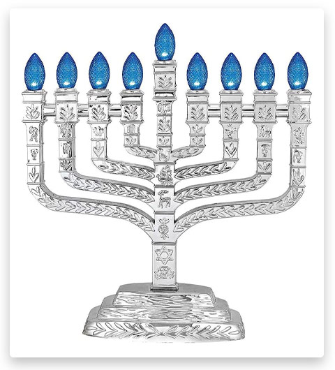 Aviv Judaica Silver Electric Hanukkah Menorah