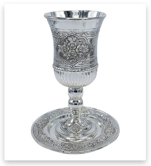 Ner Mitzvah Tall Silver Kiddush Cup 