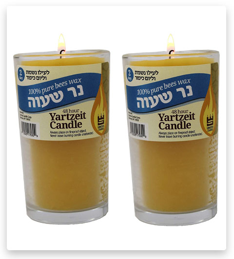 Rambue Beeswax Memorial Candle Jewish Yahrtzeit Candles