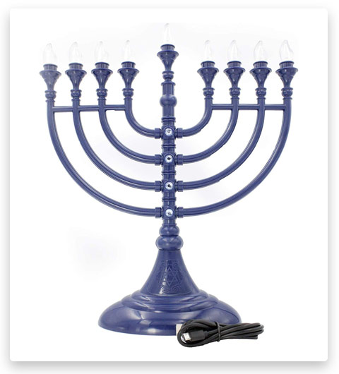 The Dreidel Company Traditional LED Hanukkah Menorah