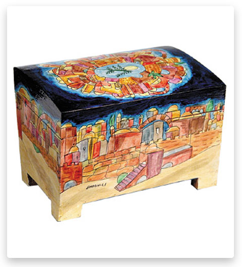 Yair Emanuel Wood Painted Etrog Box