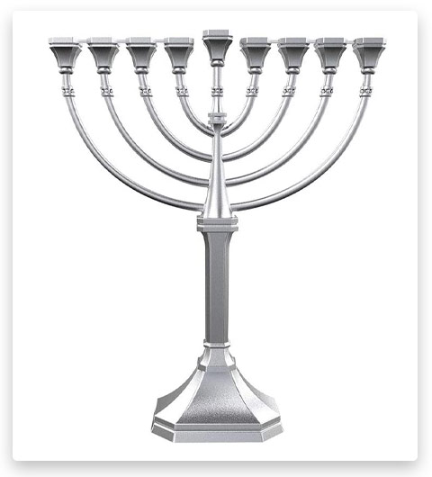 Zion Judaica Hanukkah Menorah Silver Traditional