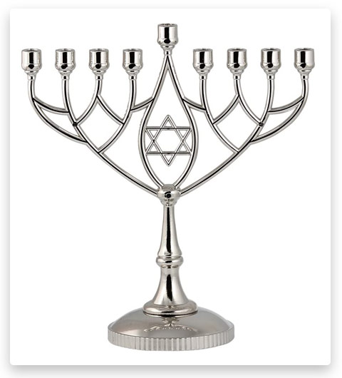 Zion Judaica Hanukkah Menorah Silverplated