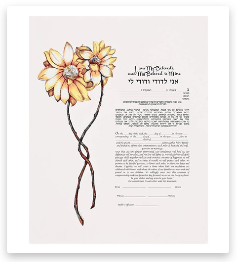 Anna Abramzon Studio Flowers Ketubah Jewish