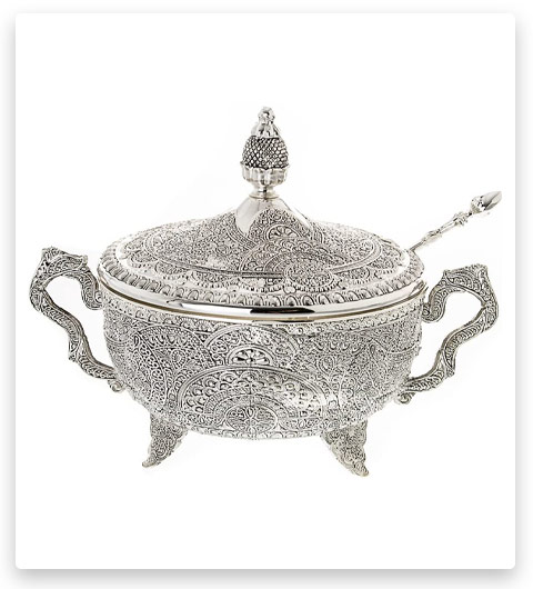 Judaica Rosh Hashanah Honey Dish Silver Plated