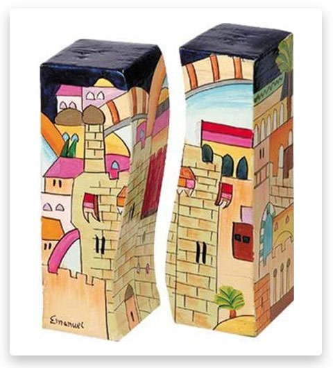 Yair Emanuel Salt and Pepper Wooden Shaker Set Jerusalem