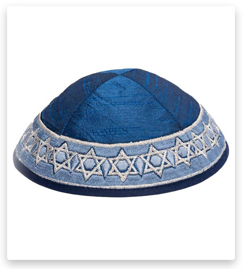 EMANUEL Yair Blue Magen David Star Kippah