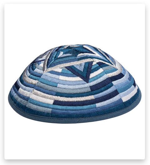 EMANUEL Yair Blue Magen Mosaic Design Kippah