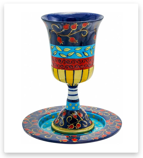 EMANUEL Yair Colorful Kiddush Cup Set for Shabbat