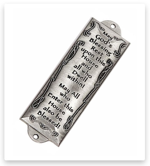 Holy Land Gifts Bless This House Pewter Mezuzah Plaque