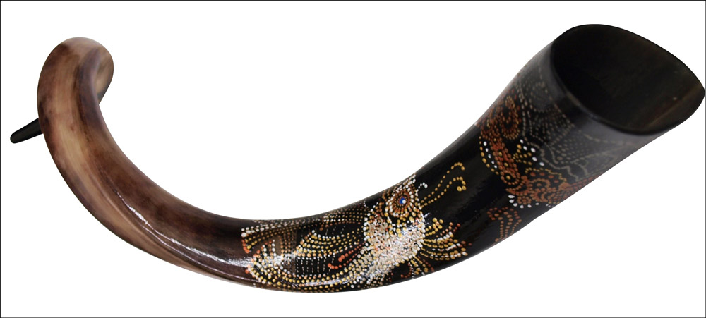Painted Yemenite Kudu Horn Shofar