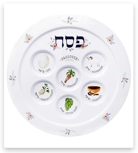 The Dreidel Company Melamine Seder Plate Spring Garden