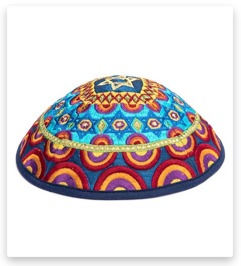 Yair Emanuel Multi Color Embroidered Yarmulka