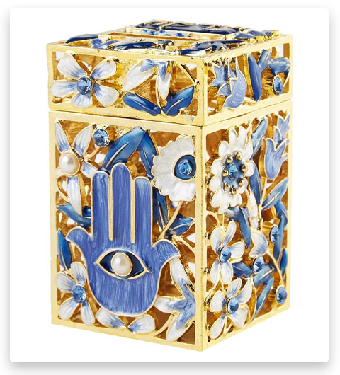 Matashi Hand Painted Enamel Tzedakah Charity Treasure Box