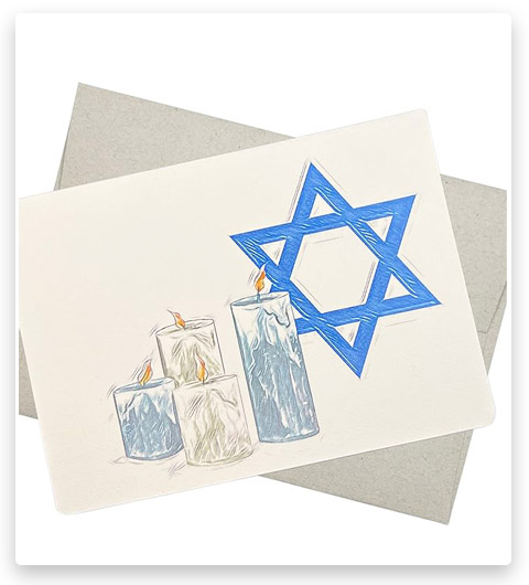 Whitman and Daughter Jewish Candles Greeting Card
